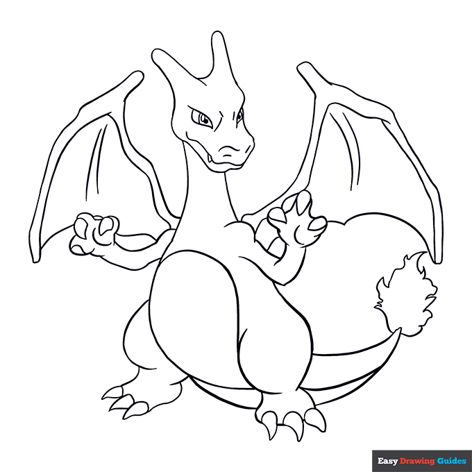 Free printable charizard coloring page