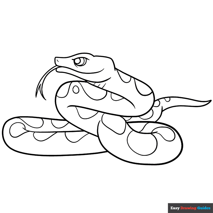 Free printable cartoon snake coloring page