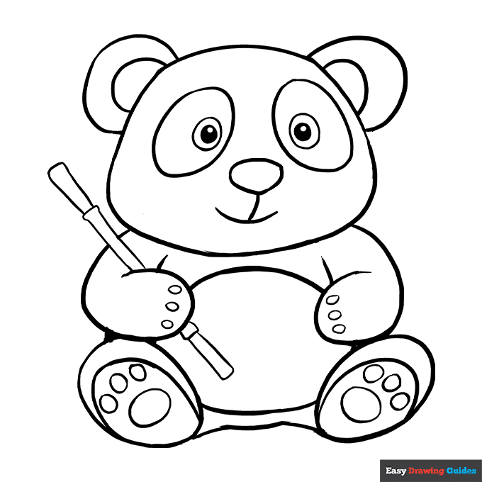 Free printable cartoon panda coloring page