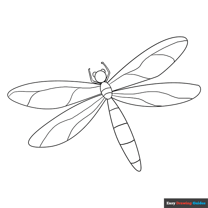 Free printable dragonfly coloring page