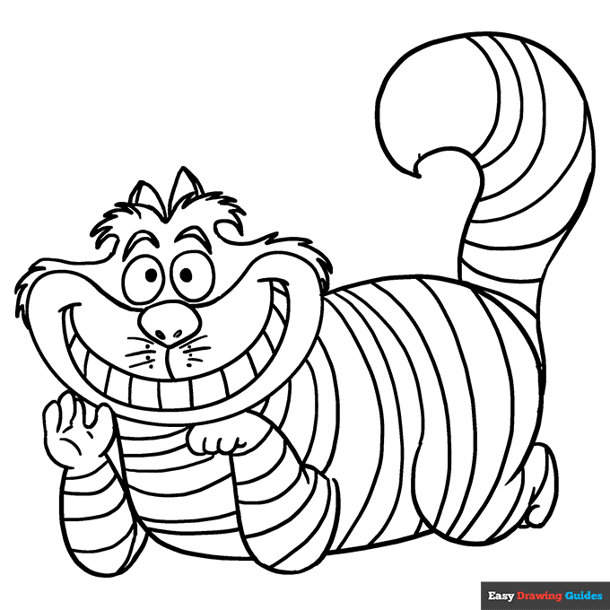 Free printable Cheshire cat coloring page