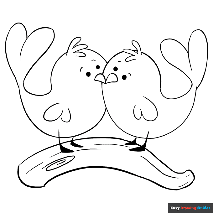 Free printable love birds coloring page