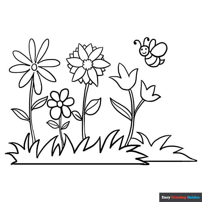  Free printable flower garden coloring page