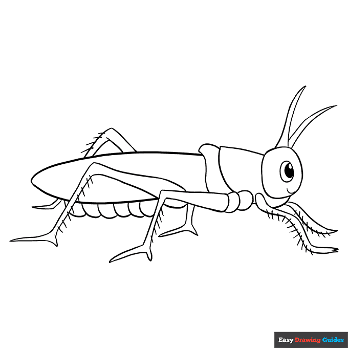 Free printable grasshopper coloring page