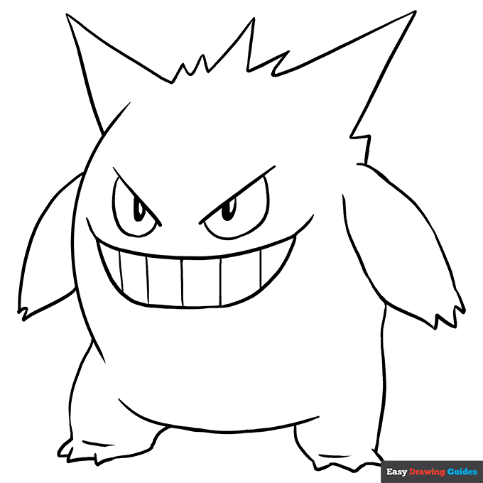Free printable gengar coloring page
