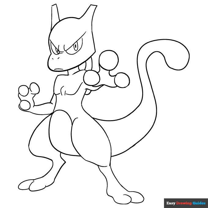 Free printable mewtwo coloring page