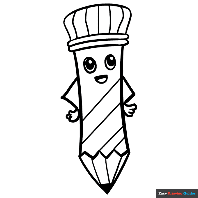 Free printable cute pencil coloring page