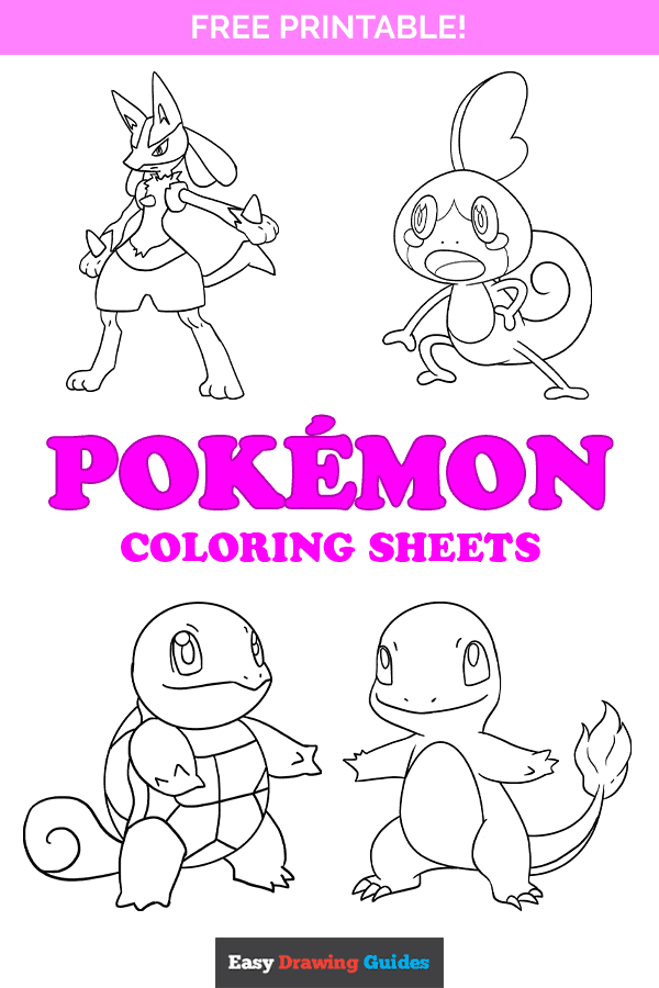 Free printable Pok&eacute;mon coloring pages - pinterest image