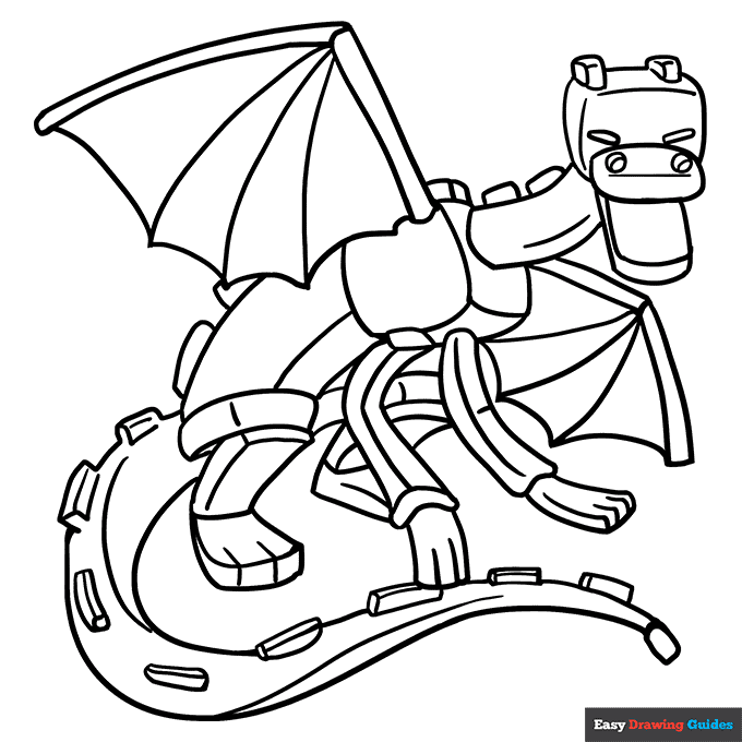 Free printable ender dragon from minecraft coloring page