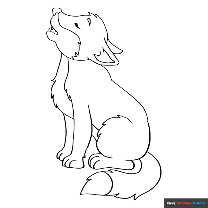 Free printable baby wolf coloring page