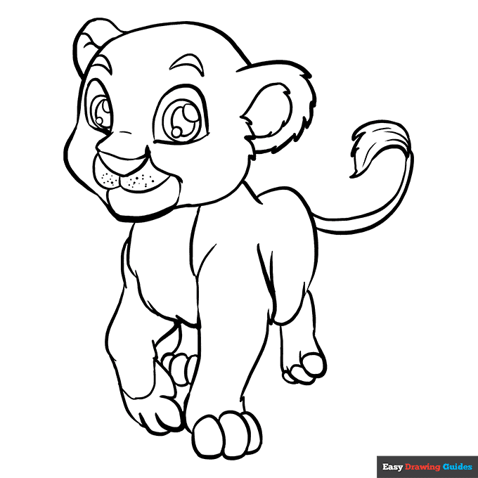 Free printable baby lion coloring page
