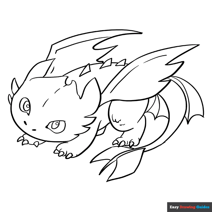 Free printable toothless from how to train your dragon coloring page