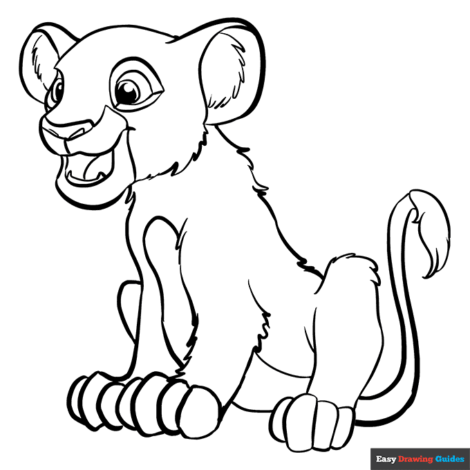 Free printable simba from the lion king coloring page