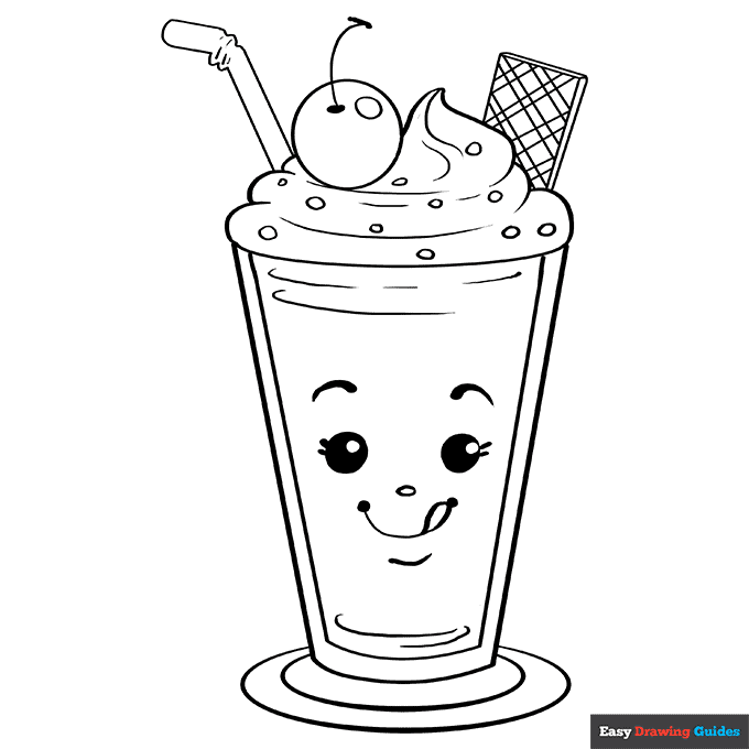 Free printable milkshake coloring page
