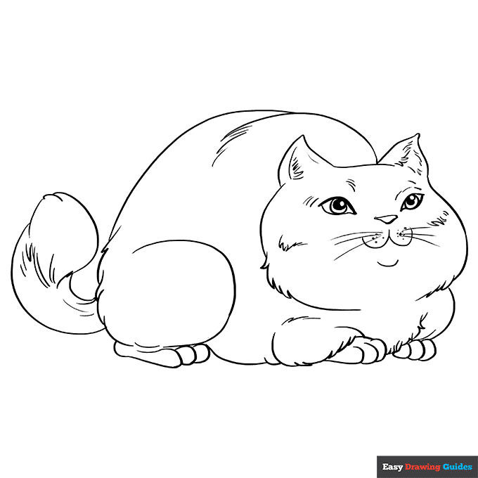 Free printable fat cat coloring page