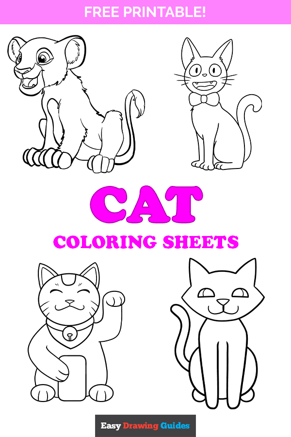 Free printable cat coloring pages - pinterest image