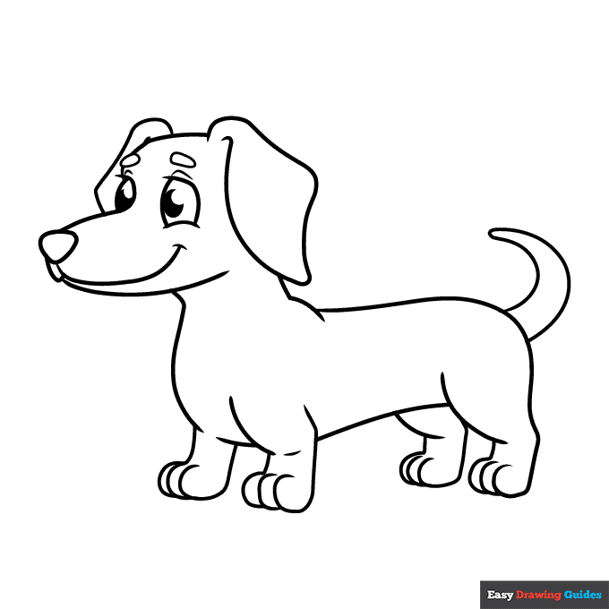 Free printable dachshund coloring page