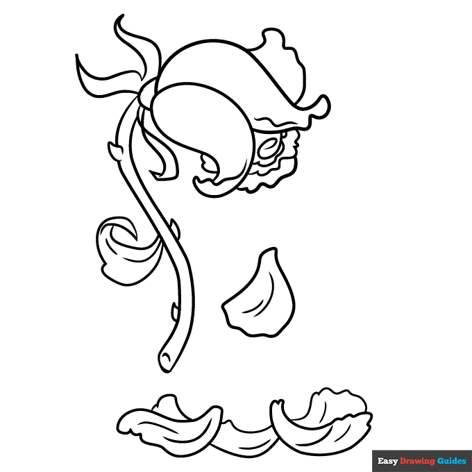 Free printable dead rose coloring page