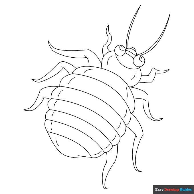Free printable bed bug coloring page