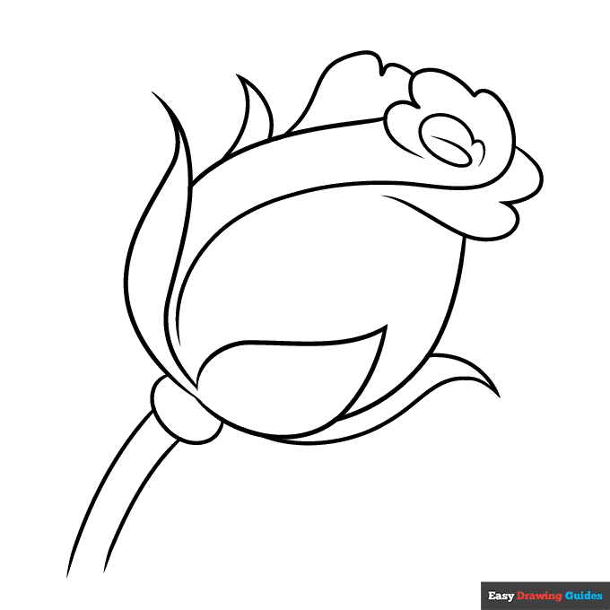 Free printable rose bud coloring page