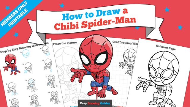 Printables thumbnail: How to Draw a Chibi Spider-Man