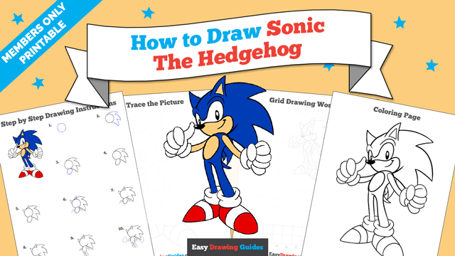 Printables thumbnail: How to draw Sonic the Hedgehog