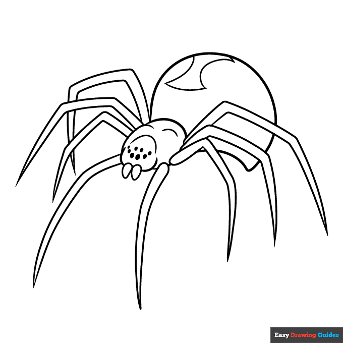 Free printable black widow spider coloring page