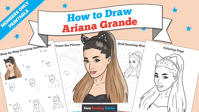 Printables thumbnail: How to Draw Ariana Grande