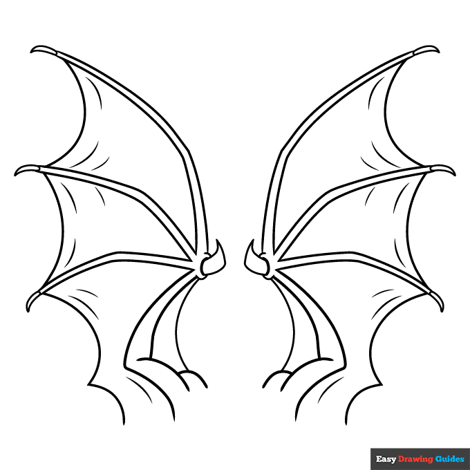 Free printable dragon wings coloring page