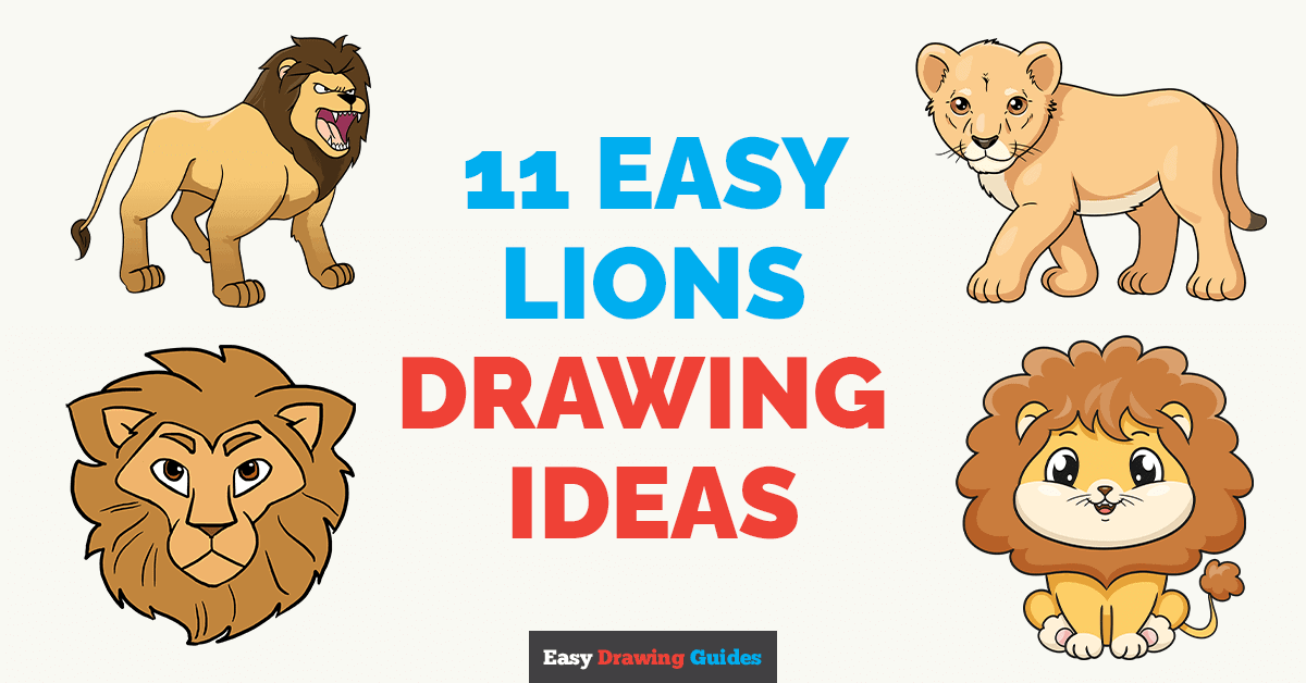 11 Easy Lions Drawing Tutorials for Kids Featured Image