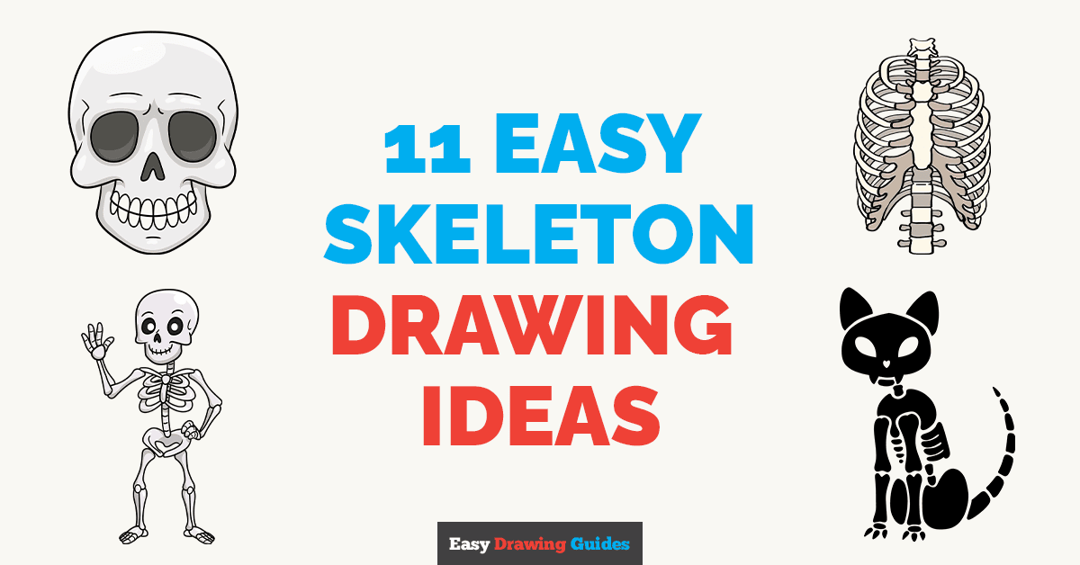 11 Easy Skeletons Drawing Tutorials for Kids Featured Image