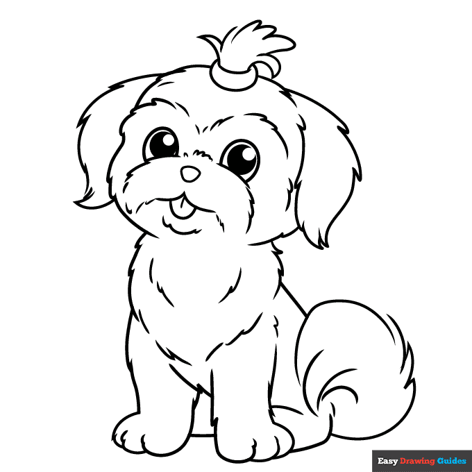 Free printable shih tzu coloring page