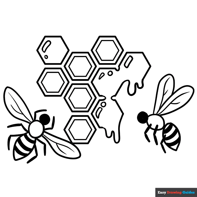 Free printable honeycomb coloring page