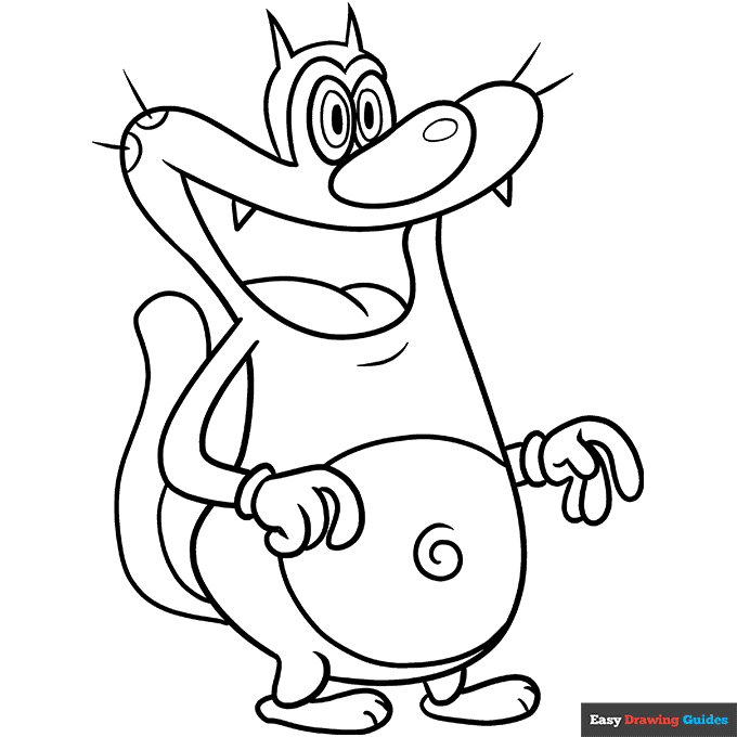 Free printable Oggy from Oggy the Cockroaches coloring page