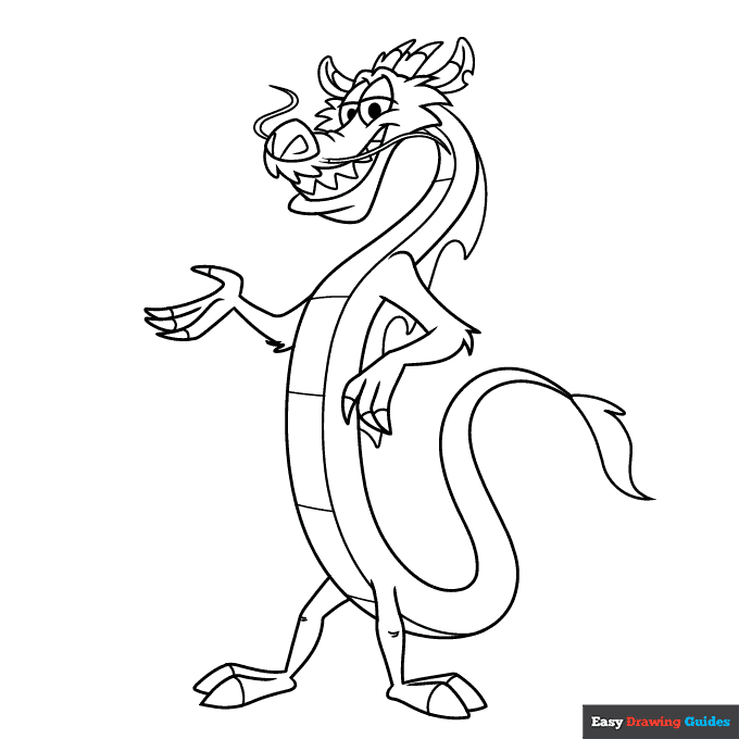 Free printable mushu from mulan coloring page