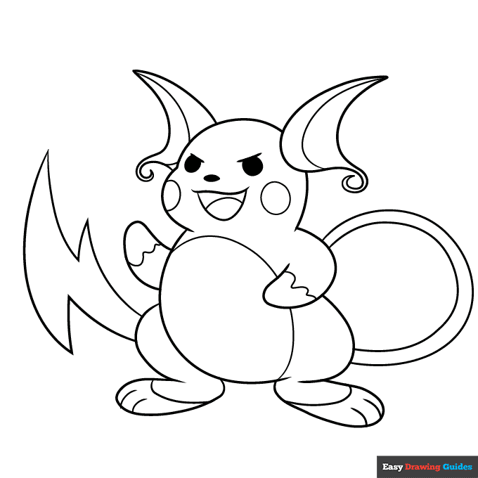 Free printable raichu pokemon coloring page