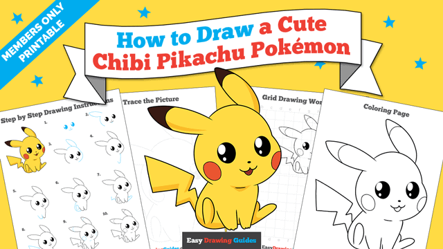 Printables thumbnail: How to Draw a Cute Chibi Pikachu Pokemon