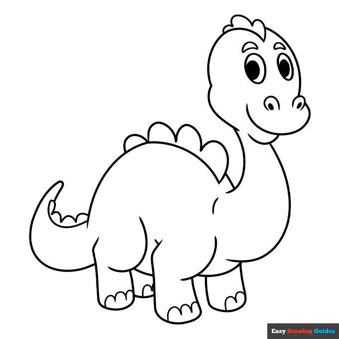 Free printable cute dinosaur coloring page