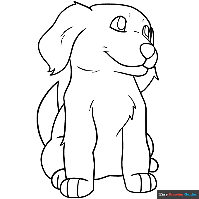 Free printable cute dog coloring page