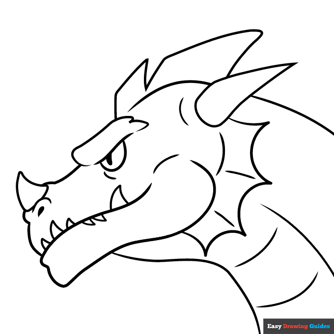 Free printable dragon head coloring page
