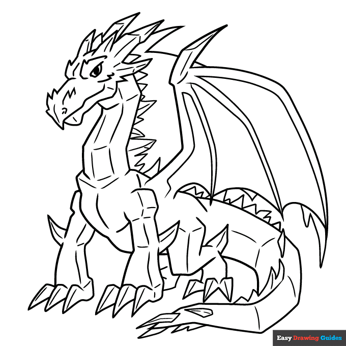 Free printable ice dragon coloring page