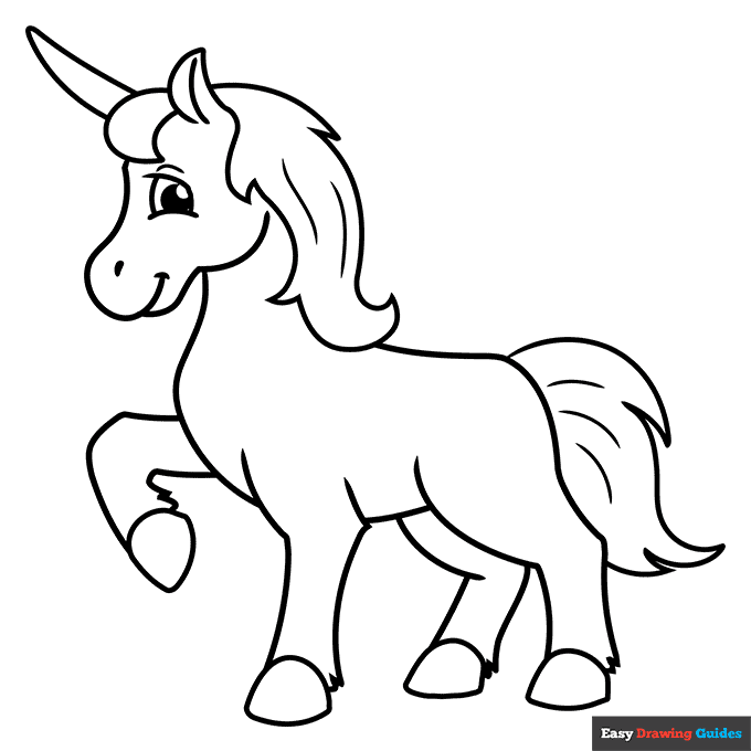 Free printable cute unicorn coloring page