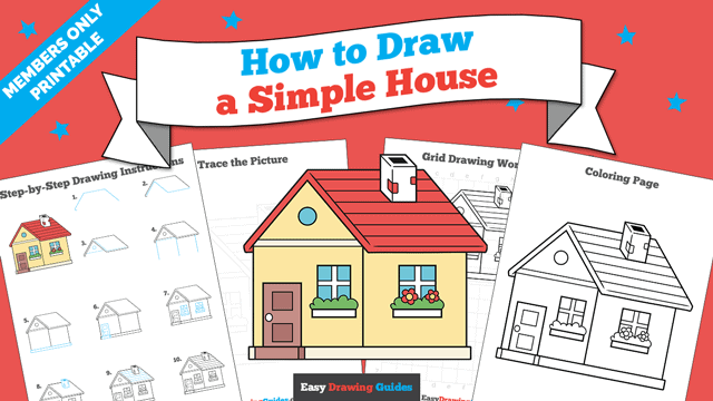 Printables thumbnail: How to Draw a Simple House