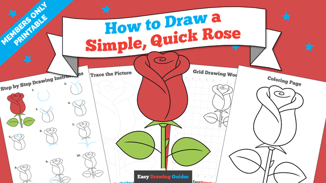 Printables thumbnail: How to Draw a Simple Quick Rose