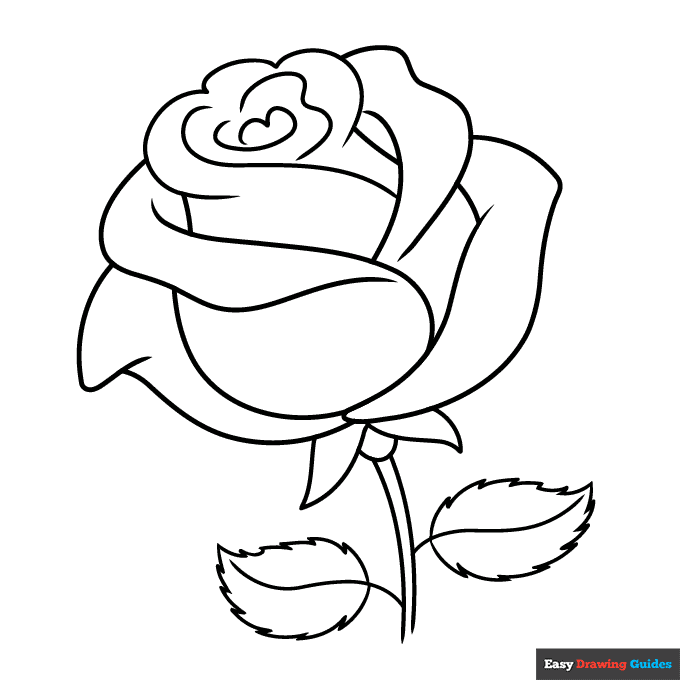 Free printable rainbow rose coloring page