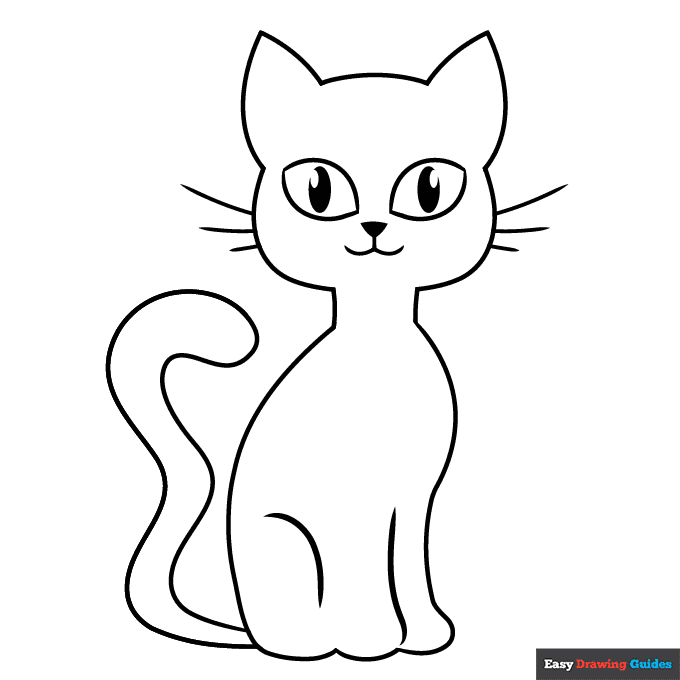 Free printable black cat coloring page