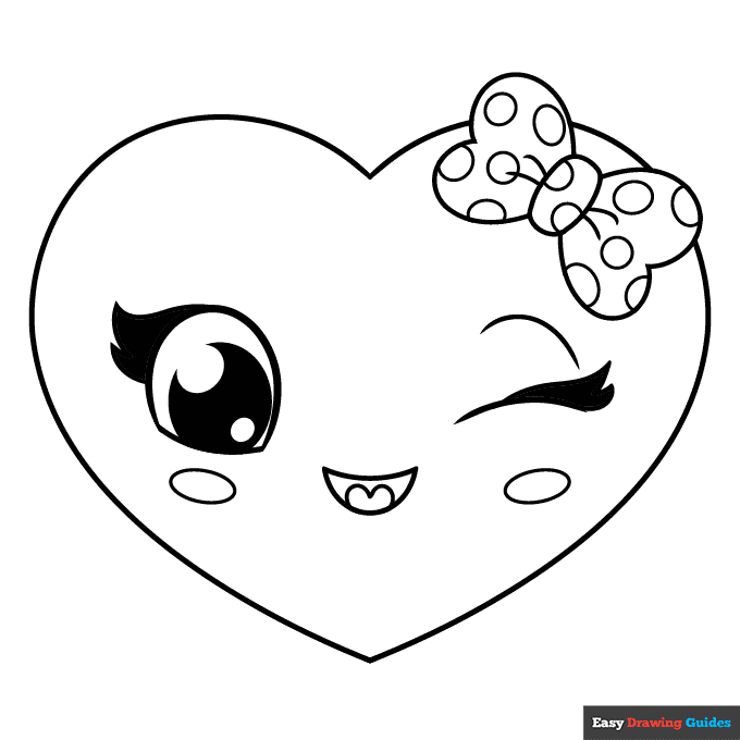  Free printable cute heart coloring page