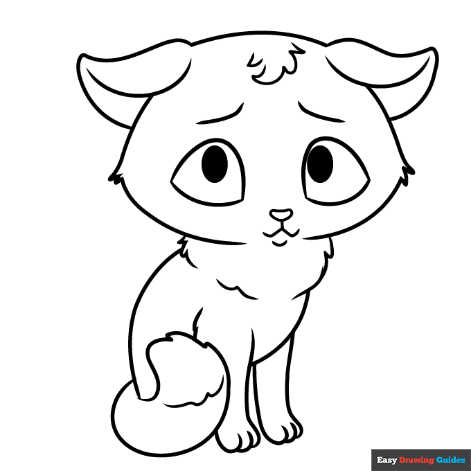 Free printable sad cat coloring page