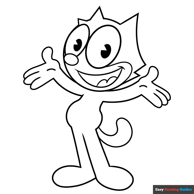 Free printable felix the cat coloring page