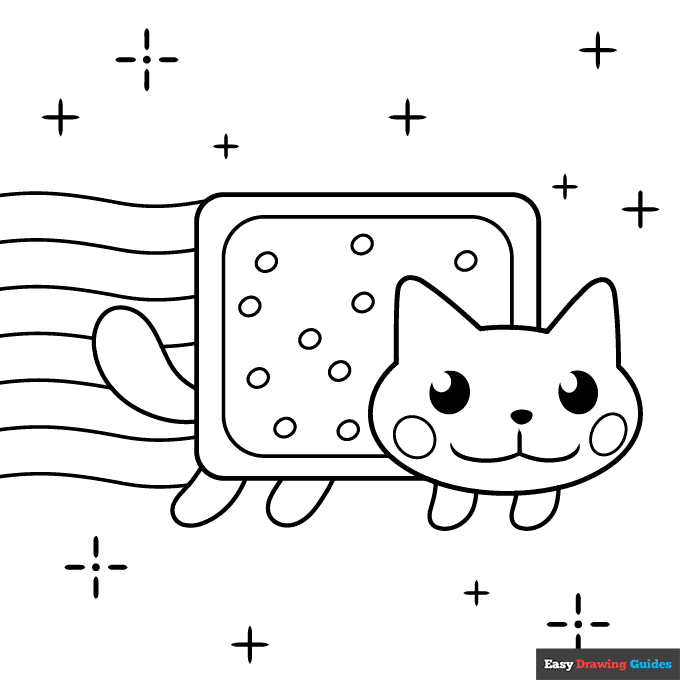 Free printable nyan cat coloring page